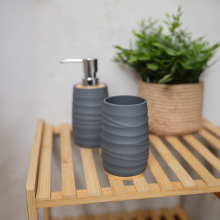 Kubek łazienkowy na szczoteczki AZURO szary